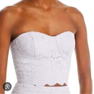 NWT Aqua Lavender Lace Strapless Bustier Top size Small